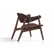Omax Decor Remy Solid Wood & Fabric Lounge Accent Chair with Solid Legs in Brown