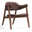 Omax Decor Remy Solid Wood & Fabric Lounge Accent Chair with Solid Legs in Brown