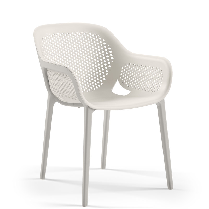 Omax Decor Atra Resin Patio Dining Chair in Cool Gray - (Set of 2)