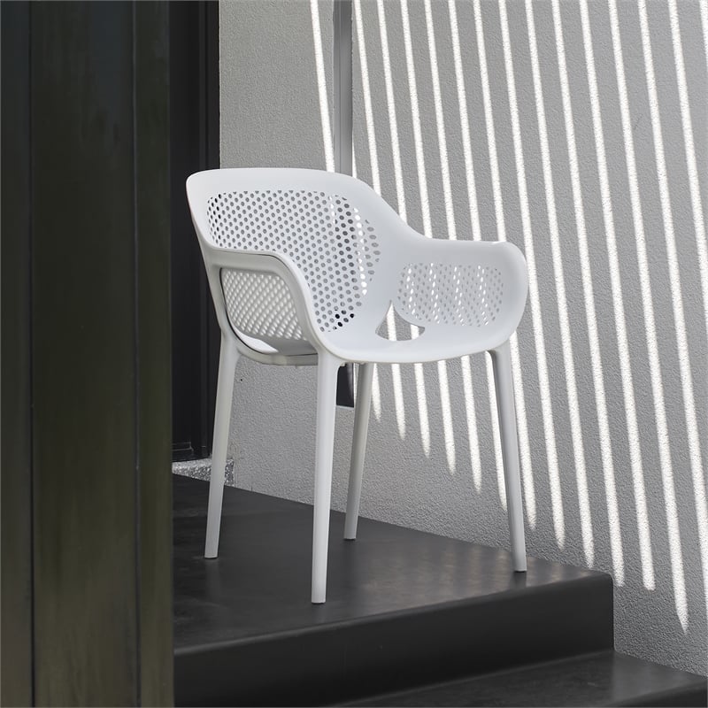 Omax Decor Atra Resin Patio Dining Chair in Cool Gray - (Set of 2)