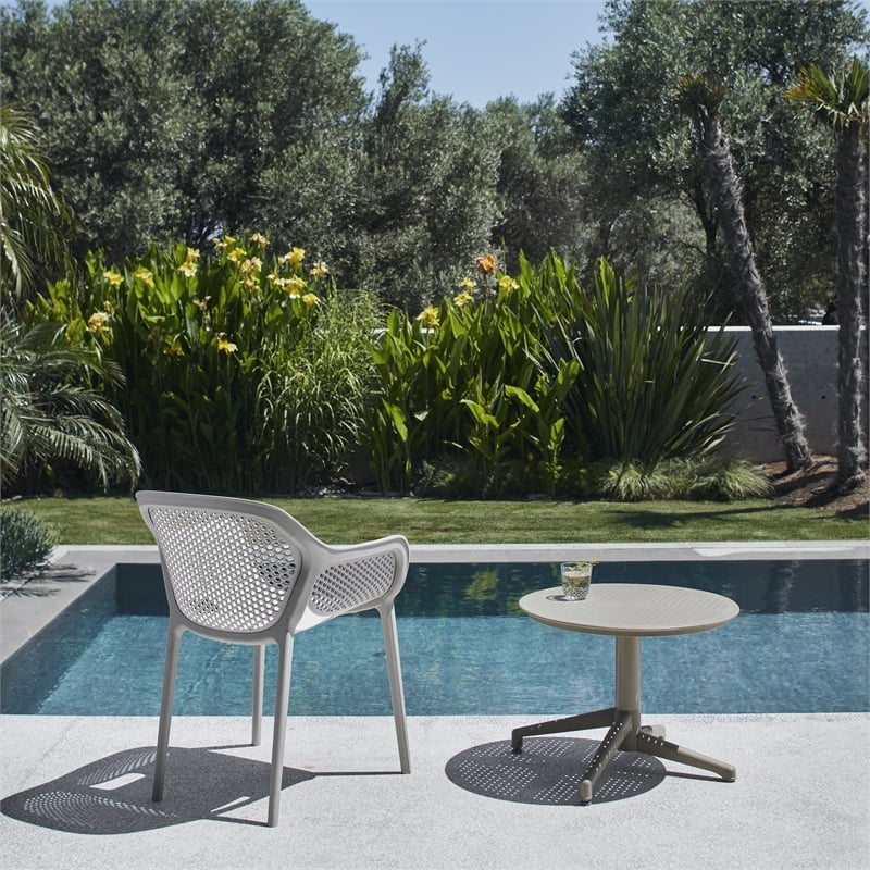 Omax Decor Atra Resin Patio Dining Chair in Cool Gray - (Set of 2)