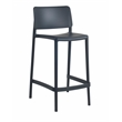 Cleo Plastic Stackable Counter Height Bar Stool in Anthracite Black - (Set of 2)