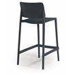 Cleo Plastic Stackable Counter Height Bar Stool in Anthracite Black - (Set of 2)