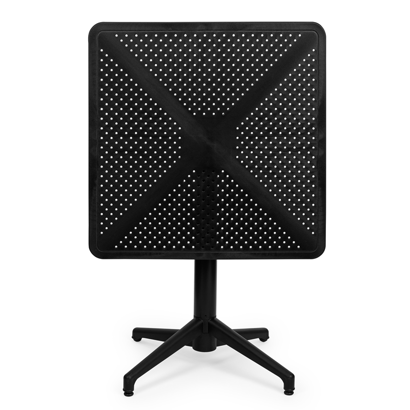 Omax Decor Flip Folding Plastic Outdoor or Indoor Bistro Dining Table in Black