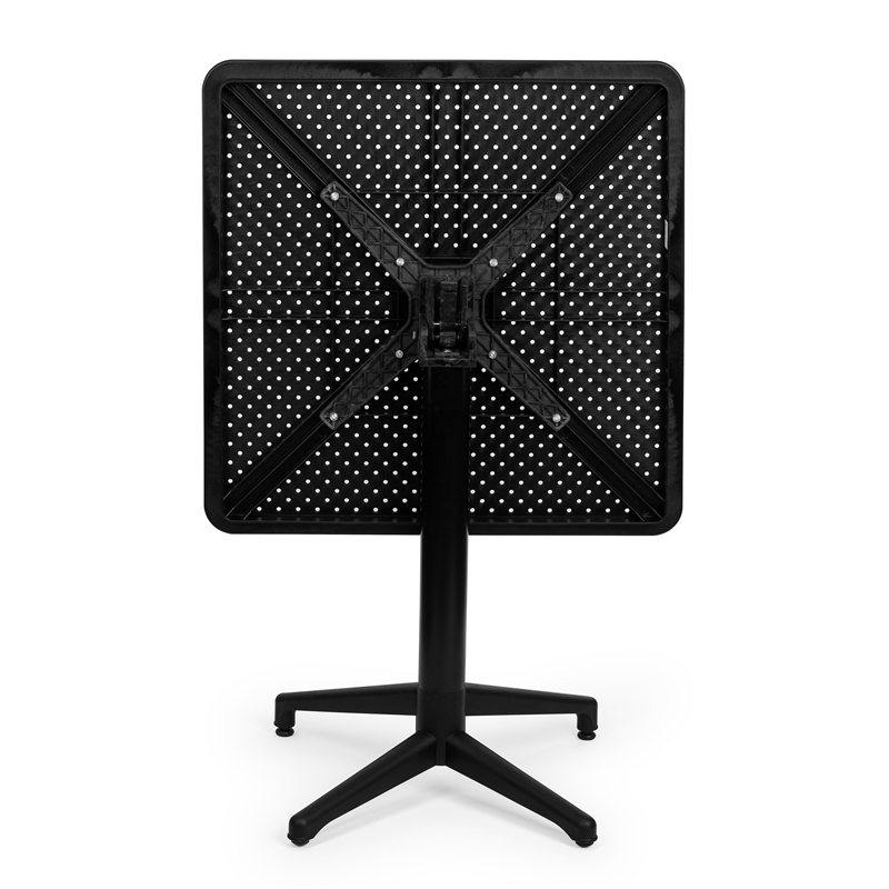 Omax Decor Flip Folding Plastic Outdoor or Indoor Bistro Dining Table in Black