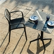 Omax Decor Flip Folding Plastic Outdoor or Indoor Bistro Dining Table in Black
