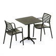 Omax Decor Flip Folding Plastic Outdoor or Indoor Bistro Dining Table in Black