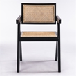 Omax Decor Angelo Solid Wood Dining Arm Chair in Black Ash (Set of 2)