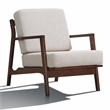 Omax Decor Jasper Solid Wood and Fabric Upholstered Accent Armchair in Beige