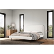 Omax Decor Beverly Upholstered Platform Queen Bed in White Boucle Fabric