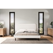 Omax Decor Beverly Upholstered Platform Queen Bed in White Boucle Fabric