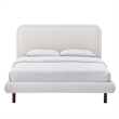 Omax Decor Beverly Upholstered Platform Queen Bed in White Boucle Fabric