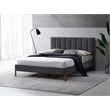 Omax Decor Exton Upholstered Platform Queen Bed in Dark Gray Fabric