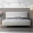 Omax Decor Liana Upholstered Platform King Bed in White Boucle Fabric