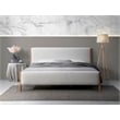 Omax Decor Liana Upholstered Platform King Bed in White Boucle Fabric