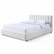 Omax Decor Jaxon Upholstered Platform Queen Bed in White Boucle Fabric