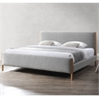 Omax Decor Liana Upholstered Platform King Bed in Gray Boucle Fabric