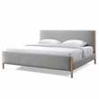 Omax Decor Liana Upholstered Platform King Bed in Gray Boucle Fabric