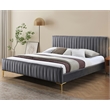 Omax Decor Julia Upholstered Fabric King Platform Bed in Green Velvet