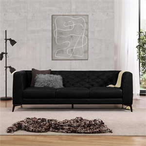 Omax Decor Havana  Sectional Modern Tufted Genuine Leather Sofa in Tan
