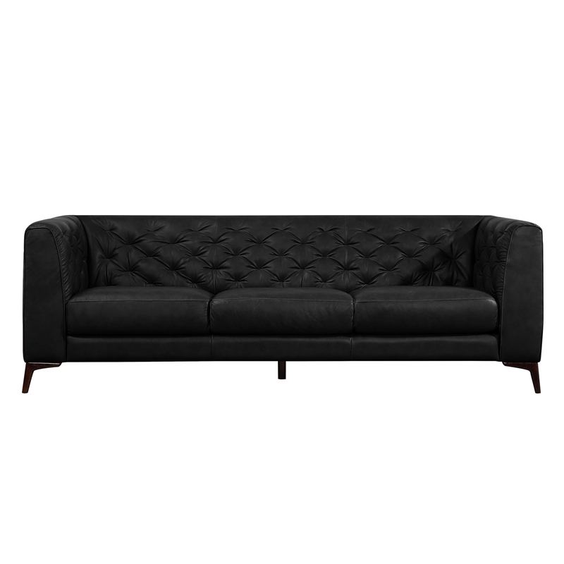 Omax Decor Havana  Sectional Modern Tufted Genuine Leather Sofa in Tan