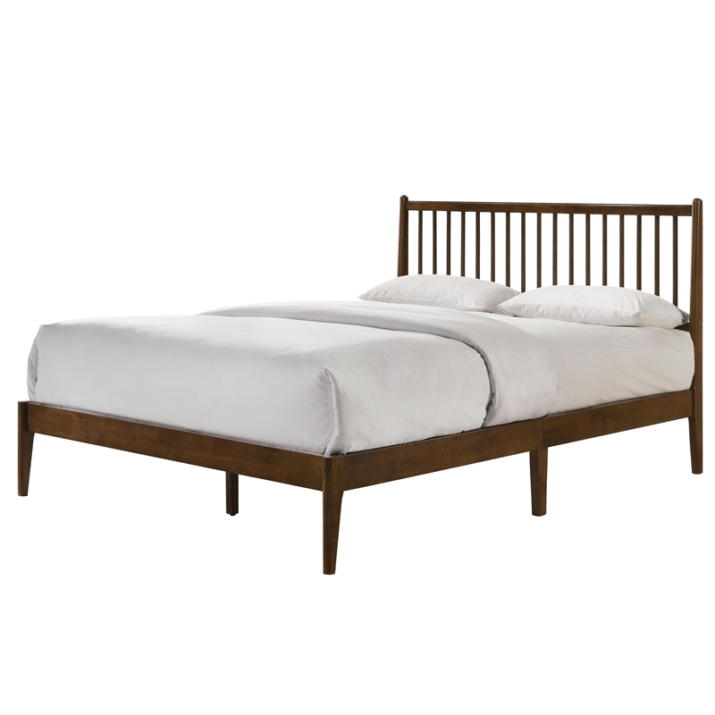 Omax Decor Floyd Wooden Queen size Platform Bed in Walnut Finish