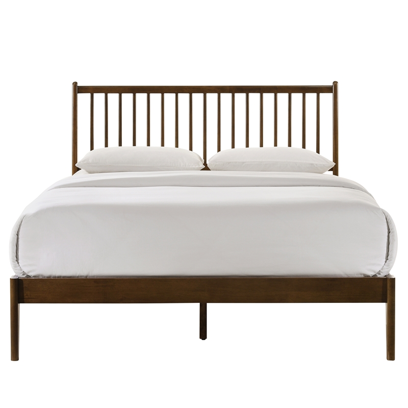 Omax Decor Floyd Wooden Queen size Platform Bed in Walnut Finish
