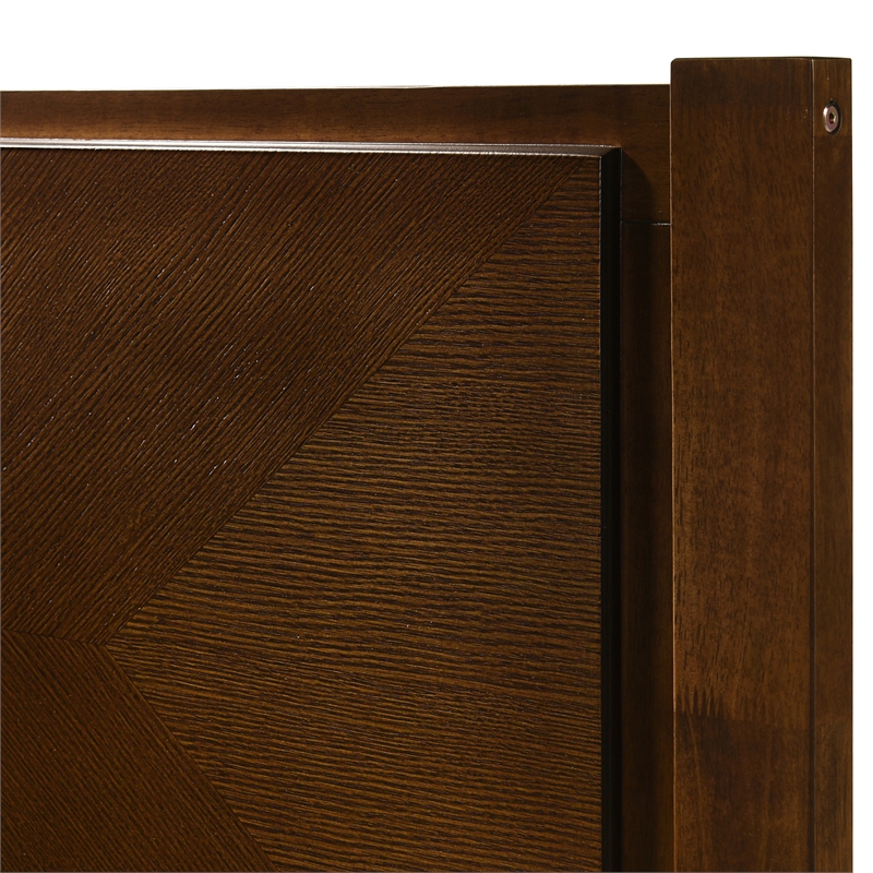 Omax Decor Haven Wooden Queen size Platform Bed in Walnut Finish