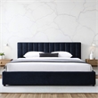Omax Decor Jaxon Upholstered Platform King Bed in Blue Fabric