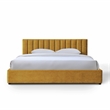 Omax Decor Jaxon Upholstered Platform King Bed in Gold Fabric