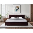 Omax Decor Venice Upholstered Platform King Bed in Burgundy Fabric