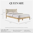 Omax Decor Ella Wooden Queen size Platform Bed in Natural and Beige