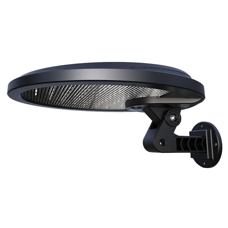 eLEDing Fixture Motion Activated Outdoor LED Solar Security Floodlight in Black