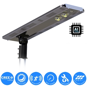 eLEDing 5000K 20W 5th Gen Solar Hybrid Microgrid LED Street Light in Silver