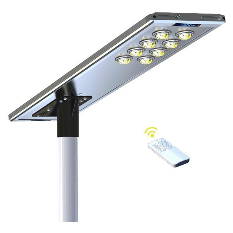 eLEDing 80W LED 3rd Gen Solar Hybrid Microgrid LED Street Light Series in Silver
