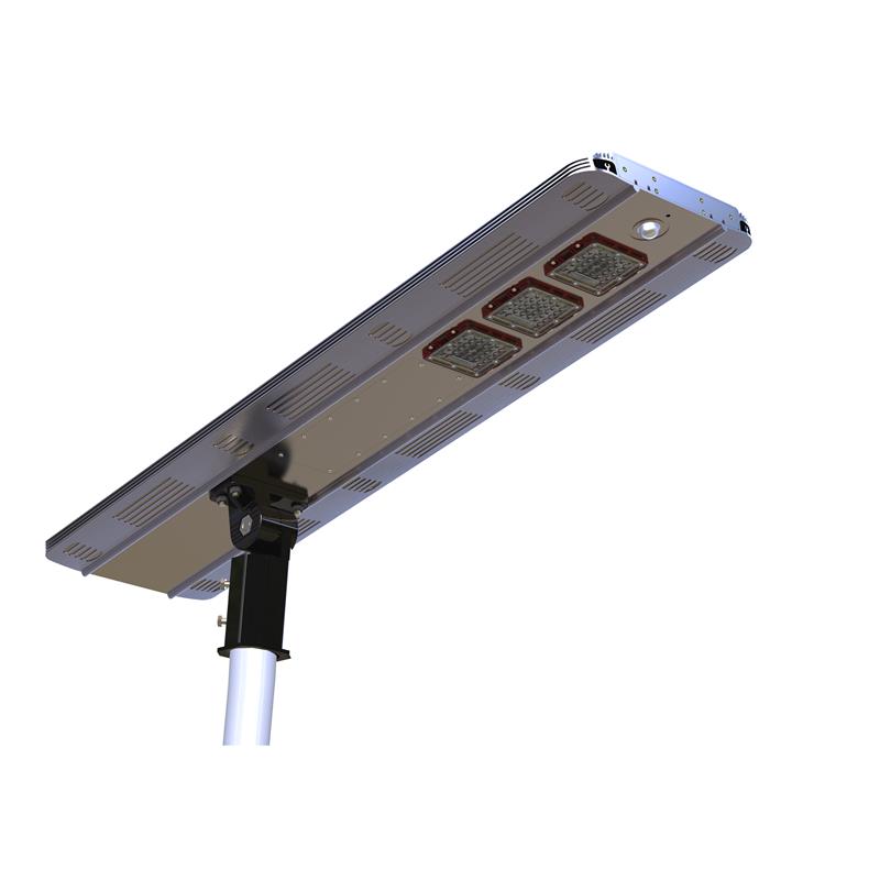 eLEDing 4800 Lumens 5th Gen Solar Hybrid Microgrid LED Street Light in Silver