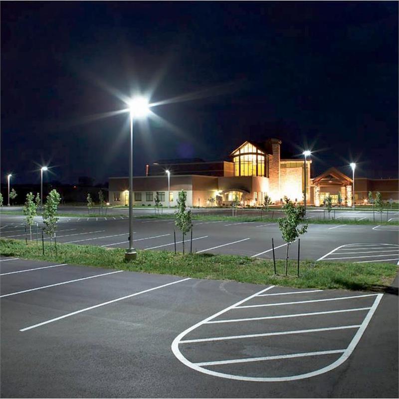 eLEDing 4800 Lumens 5th Gen Solar Hybrid Microgrid LED Street Light in Silver