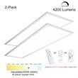 eSenLite 1ft.x4ft. 4200LM LED Commercial Flat Panel Ceiling Light - White (2pcs)