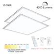 eSenLite 2ft.x2ft. 4200LM LED Commercial Flat Panel Ceiling Light - White (2pcs)