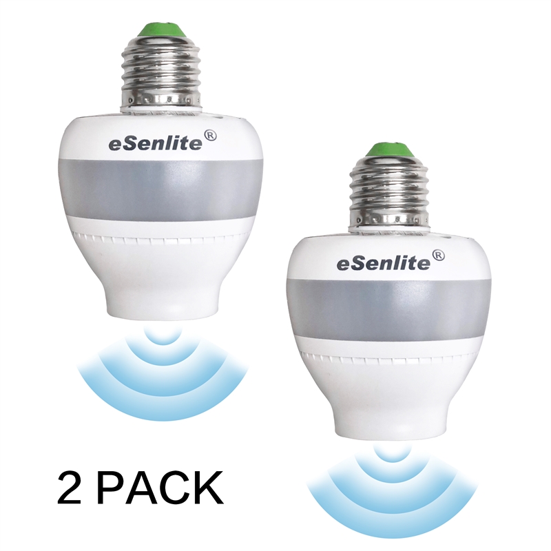 eSenLite 2-pack Invisible Motion Activated Retrofit SMART Bulb Sockets in White