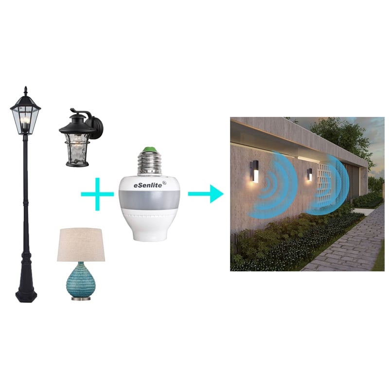 eSenLite Single Invisible Motion Activated Retrofit SMART Bulb Sockets in White
