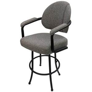 Tobias Designs 26&quot Fabric Swivel Counter Stool in Mojave Gray and Black