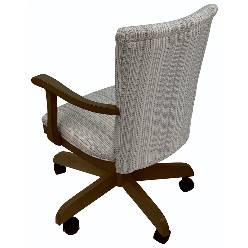 Swivel Wood Dining Caster Chair 400 on Wheels in Natural Fun - Walnut