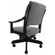 Swivel Wood Dining Caster Chair Casa in Blended Gray Fabric - Black Frame