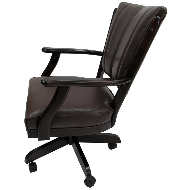 Swivel Wood Dining Caster Chair Classic in Brown - Natural Oak