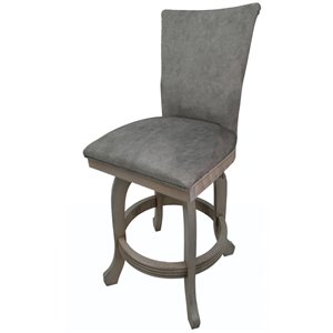 Tobias Designs 26&quot Swivel Wood Counter Stool without Arms in Trendy Pewter