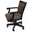 Swivel Wood Dining Caster Chair Mango with Wheels in Checkered - Walnut