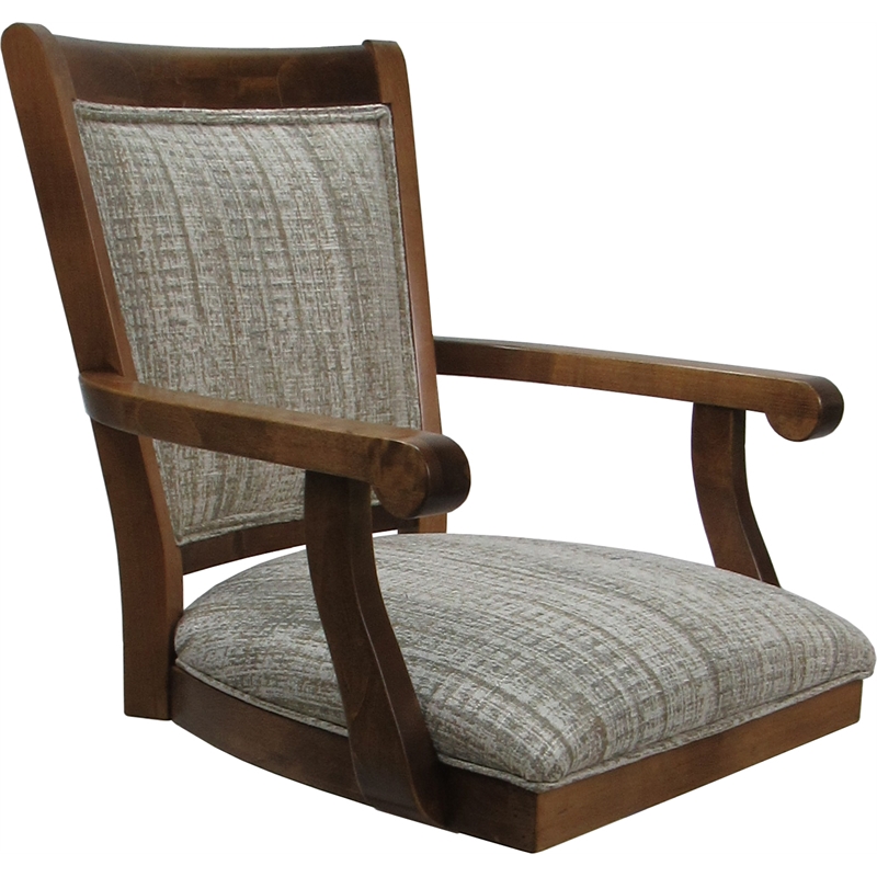 Swivel Wood Dining Caster Chair Mango with Wheels in Poet Desert Brown