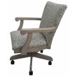 Swivel Wood Dining Caster Chair Mango Plus with Wheels in Spring Mix Gray - Oak