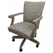 Swivel Wood Dining Caster Chair Mango Plus with Wheels in Spring Mix Gray - Oak